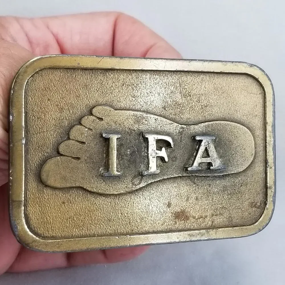 Vintage Belt Buckle IFA International Footprint Association Made By Hit Line USA